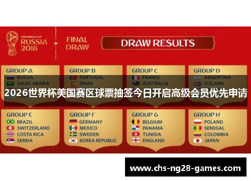 2026世界杯美国赛区球票抽签今日开启高级会员优先申请